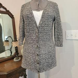 GUC L DKNY Grey Button Sweater Cardigan